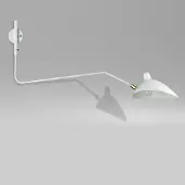 Serge Mouille 1 Lampe à Bras Courbe Rotatif White