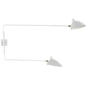 Serge Mouille 2 Lampe d'applique à bras droit rotatif White