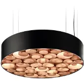 Lzf Spiro Medium Suspension Natural Cherry|Matt Black | Dimmable Dali