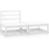 vidaXL Ensemble de salon de jardin 2 pièces blanc pin massif