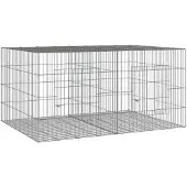 vidaXL Cage à lapins 2 panneaux 110x79x54 cm Fer galvanisé