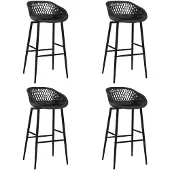 vidaXL Tabouret de bar 4 pcs. noir
