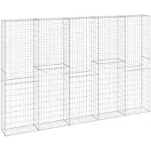 vidaXL Mur de gabions avec couverture Acier galvanisé 300x30x200 cm