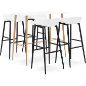 vidaXL Ensemble de bar 5 pièces blanc