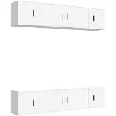 vidaXL 6 Piece TV Cabinet Set White Engineered Wood