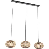 QAZQA Suspension orientale en bambou 3 lumières rectangulaire - Amira