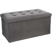 Atmosphera Pufa pikowana Adaline Grey 76x38 cm