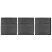vidaXL Ensemble d'éléments de clôture WPC 526x186 cm Noir