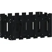 vidaXL Jardinière avec design de clôture noir 60x30x30 cm pin massif
