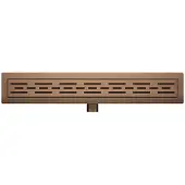 Wiesbaden Caniveau de douche avec bride et grille 100 x 7 cm bronze brossé cuivre PVD 33.4623