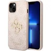 GUESS Coque 4G Metal Logo Backcover Apple iPhone 15 - Rose