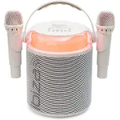 Ibiza Sound Lecteur Karaoké portable Karahome avec 2 micros Blanc