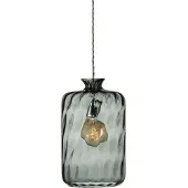 Ebb & Flow Pillar Suspension Silver, Twisted | Smokey Grey Dimples E27IP20