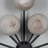 Schwung Orion Chandelier Marble | Oval | Black Gunmetal