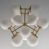 Schwung Chandelier Glow Opal | Lacquered Burnished Brass
