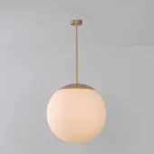 Schwung Globe Single Opal Ø 600 mm Suspension Lacquered Burnished Brass