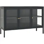 vidaXL Sideboard Anthracite 105x35x70 cm Acier et verre