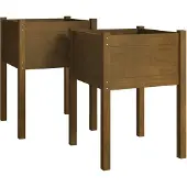vidaXL Jardinières 2 pcs Marron miel 50x50x70 cm Bois de pin massif