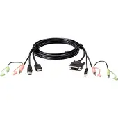 Aten 2L-7D02DH - Câble clavier / vidéo / souris (KVM) - USB, HDMI, 2 x mini jack stéréo (M) vers USB type B, DVI-D, 2 x mini jack stéréo (M) - 1.8 m - molette