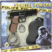 Cpa Toy Coffret De Police Pistolet 8 Coups + Menottes