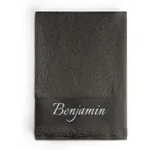 Yoursurprise Serviette de bain brodée - Couleur Anthracite
