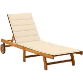 vidaXL Bain de soleil avec support acacia massif
