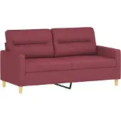 vidaXL Canapé à 2 places Rouge bordeaux 140 cm Tissu