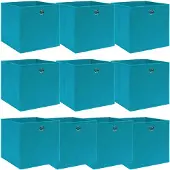 vidaXL Boîtes de rangement 10 pcs. Bleu bébé 32x32x32 cm Tissu