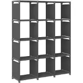 vidaXL Étagère d'affichage 12 cubes Gris 103x30x141 cm Tissu