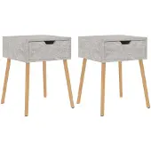 vidaXL Tables de chevet 2 pcs Gris béton 40x40x56 cm Bois d'ingénierie