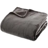 Atmosphera Plaid en flanelle gris foncé 130 x 180 cm