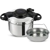 SEB Autocuiseur PC ClipsoMinut Easy P4620724 Inox et Noir