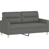 vidaXL Canapé 2 places gris foncé 140 cm Tissu