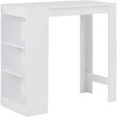 vidaXL Table de bar avec étagère blanc 110x50x103 cm