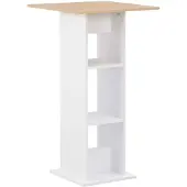 vidaXL Table de bar blanche 60 x 60 x 110 cm