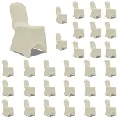 vidaXL Housses élastiques de chaise Crème 30 pcs