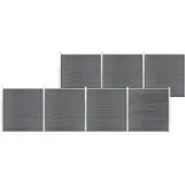 vidaXL Clôture de jardin WPC 1218x186 cm Gris