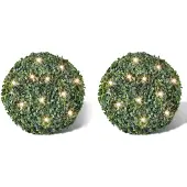 Super Merchant 2 pièce de boule 27 cm avec guirlande lumineuse solaire 24 LED