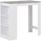 vidaXL Table de bar avec étagère blanc 110x50x103 cm