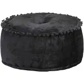 vidaXL Pouf Rond Velours 40x20 cm Anthracite