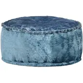 vidaXL Pouf Rond Velours 40x20 cm Bleu