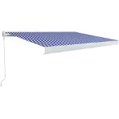vidaXL Store manuel à cassette 400x300 cm bleu et blanc