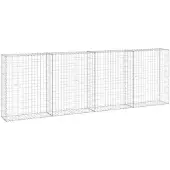 vidaXL Schanskorf Wand mit Deckel 300x30x100 cm verzinkter Stahl