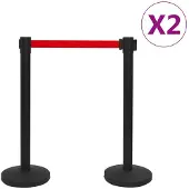 vidaXL Systèmes de guidage de personnes 4 pcs. Fer Noir