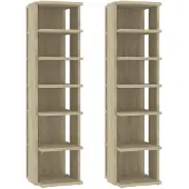 vidaXL Armoires à chaussures 2 pcs Chêne Sonoma 27,5x27x102 cm