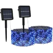 vidaXL Guirlande lumineuse solaire 2 pcs 2x200 LED bleu intérieur extérieur