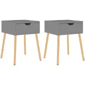 vidaXL Tables de chevet 2 pcs Gris 40x40x56 cm Bois d'ingénierie