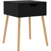 vidaXL Table de chevet Noir brillant 40x40x56 cm Bois d'ingénierie