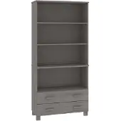 vidaXL Highboard HAMAR Pin massif gris clair