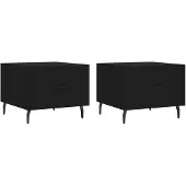 vidaXL Tables basses 2 pièces noir 50x50x40 cm bois composite
